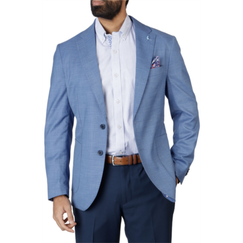 Tailorbyrd steel blue cross dyed solid sport coat
