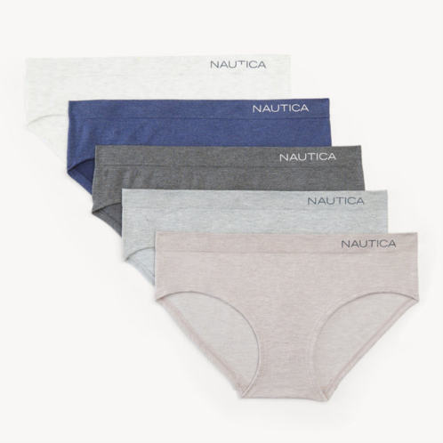 Nautica womens seamless heather hipster brief, 5-pack