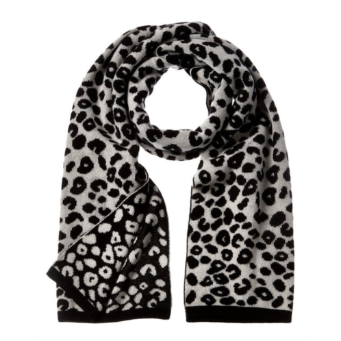Hannah Rose leopard double faced jacquard cashmere scarf