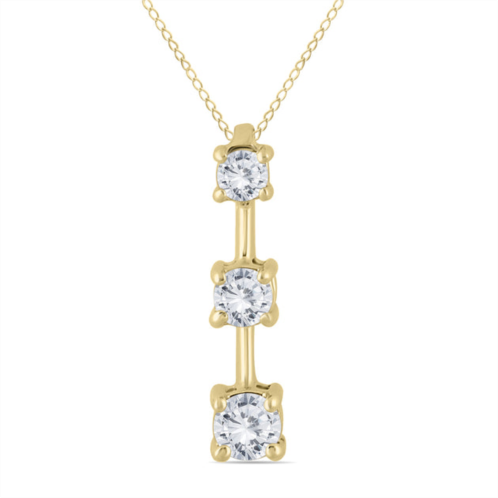SSELECTS ags certified 1/2 carat tw three stone diamond pendant in 10k