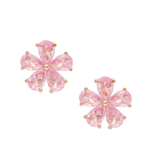 Fossil womens garden party pink crystals stud earrings