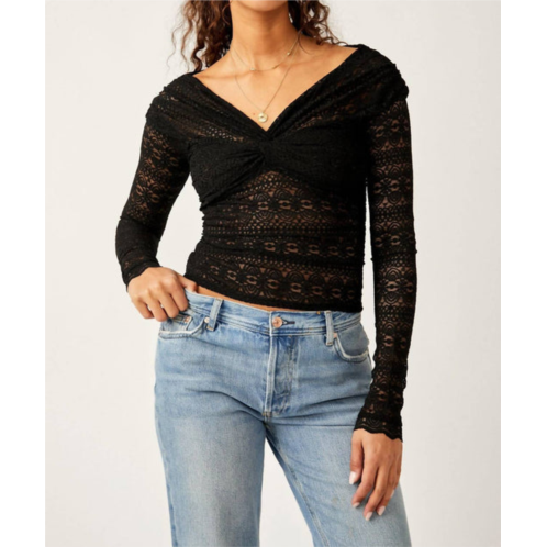 Free People hold me closer top in black