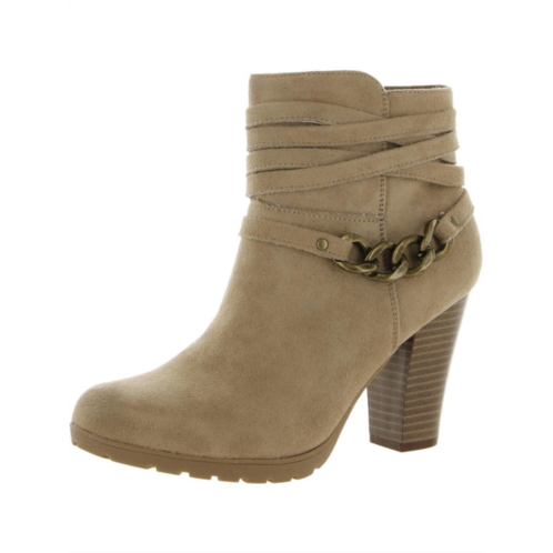 White Mountain sammuel womens faux suede stacked heel ankle boots