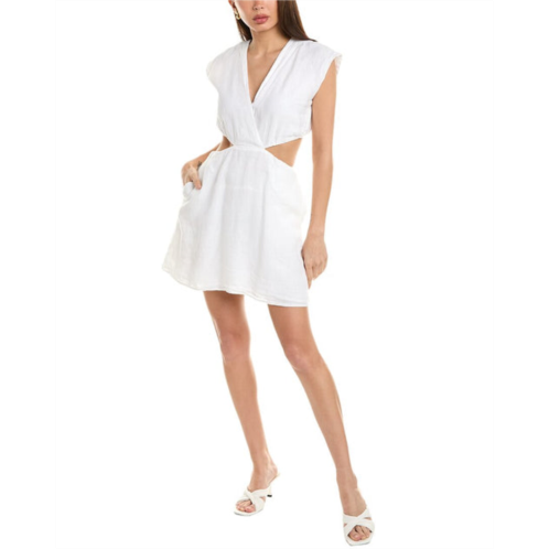 Bella Dahl cap sleeve cutout linen mini dress