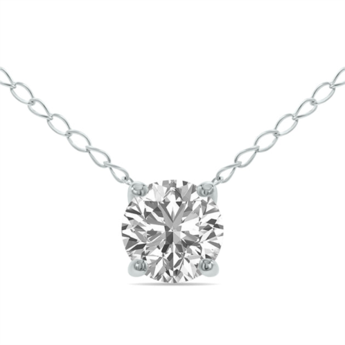 SSELECTS lab grown igi certified 1/2 carat floating round diamond solitaire pendant in 14k white gold