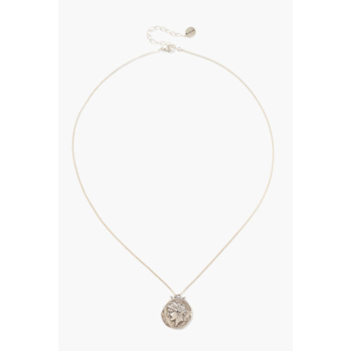 CHAN LUU coin necklace with diamonds in silver