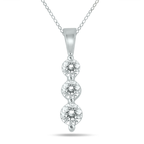 SSELECTS 1/2 carat tw three stone diamond pendant in 10k