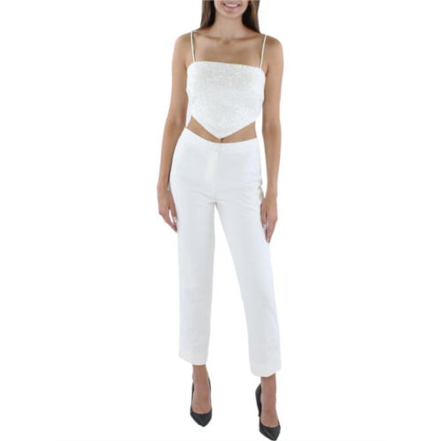 Xscape womens mesh sequined cropped