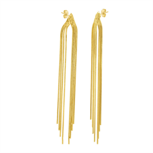 Adornia 14k gold plated multi-strand slinky drop earrings
