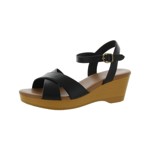 Style & Co. chloe womens faux leather ankle wedge sandals