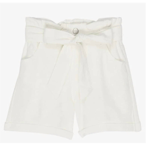 Vintage Havana girls belted button-up shorts in white