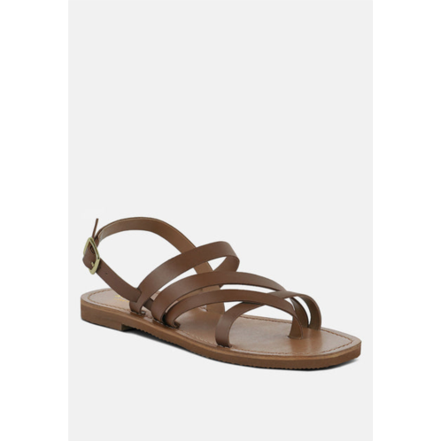 Rag & Co sloana tan strappy flat sandals