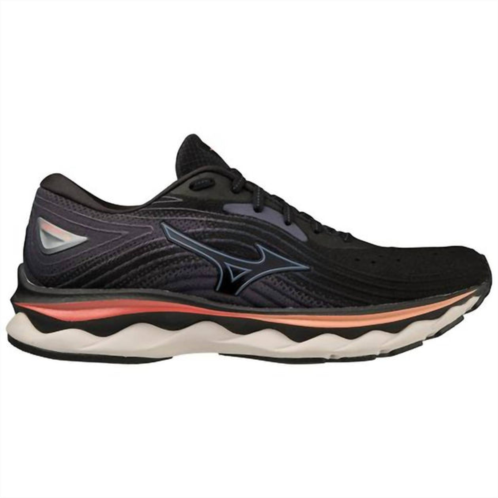 MIZUNO womens wave sky 6 running shoe in black/quicksilver