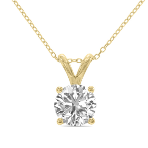 SSELECTS igi certified 1.50 carat lab grown diamond round solitaire pendant in 14k yellow gold