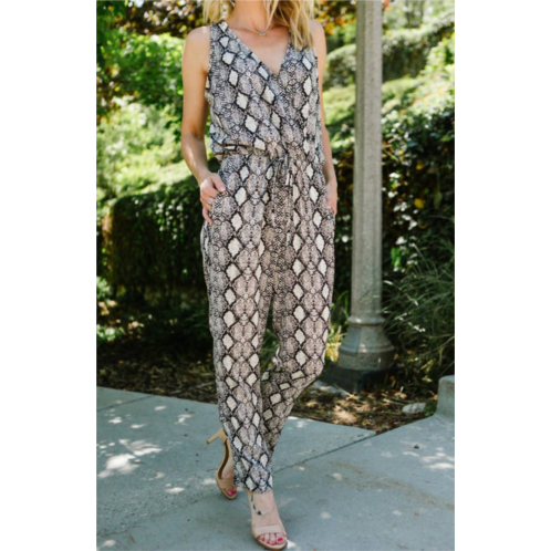 Veronica M mariela jumpsuit in snakeskin