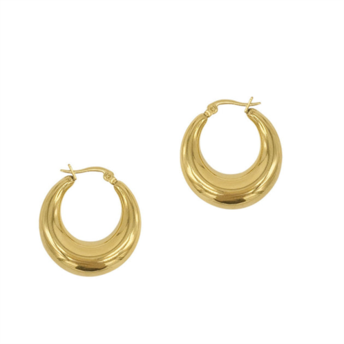 Adornia 14k gold plated domed hoop earrings