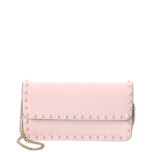 Valentino rockstud leather wallet on chain
