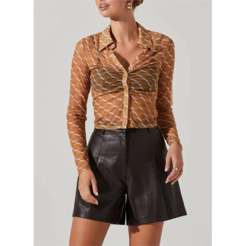 ASTR wilma faux leather shorts in dark brown