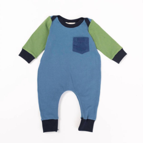 Thimble COLLECTION kids baby bamboo zipper romper in pacific colorblock
