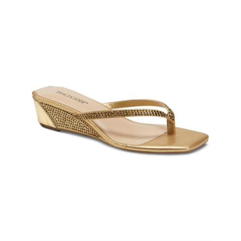 Thalia Sodi verra womens faux suede square toe wedge sandals