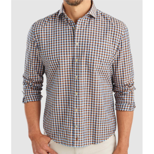 JOHNNIE-O mens wooster hangin out button down shirt in havana