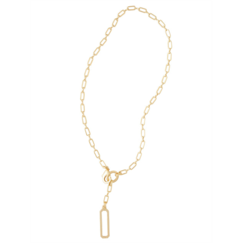 Misook handmade matte gold paperclip chain y necklace