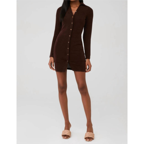 PEPPERMAYO ring my bell mini dress in chocolate brown