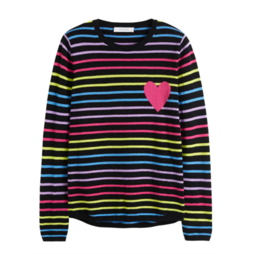 Chinti & Parker womens heart breton sweater in black multi