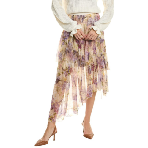 Zimmermann lyrical asymmetric silk midi skirt