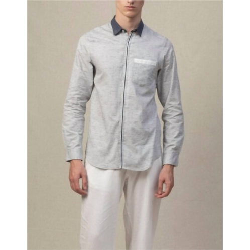 MORGAN.M kensington button down dress shirt in grey