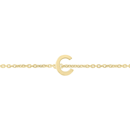 SSELECTS 14k solid yellow gold c mini initial bracelet