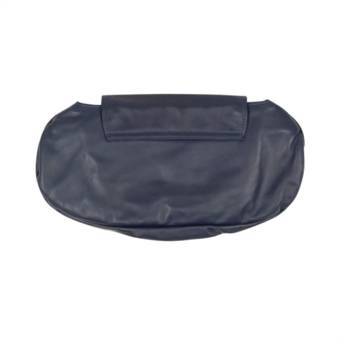 Orciani damaged navy blue leather clutch bag