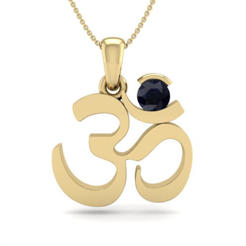 SSELECTS 1/3 carat sapphire om necklace in 14 karat yellow gold, 18 inches