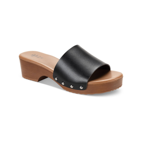 Style & Co. devieep womens faux leather slip on block heel