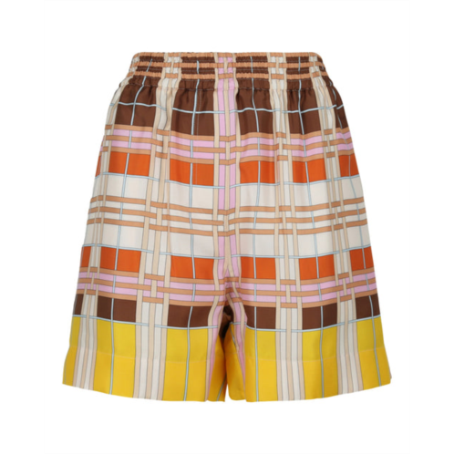 Burberry abstract-check silk shorts