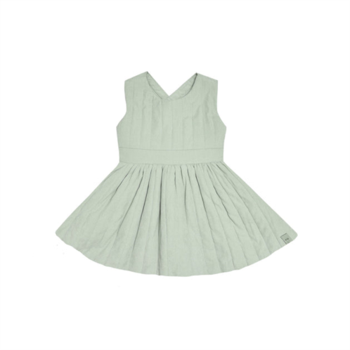 Omamimini baby poplin quilted pinafore dress