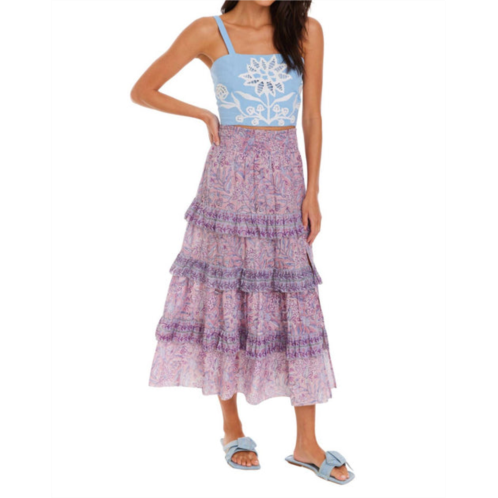 ALLISON NEW YORK colorful savannah skirt in lilac floral
