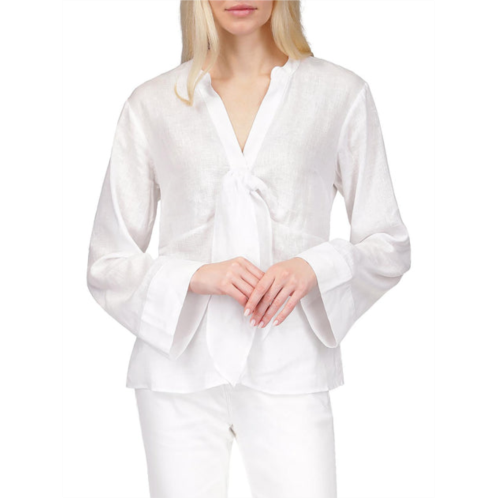 Michael Michael Kors womens v-neck bow button-down blouse