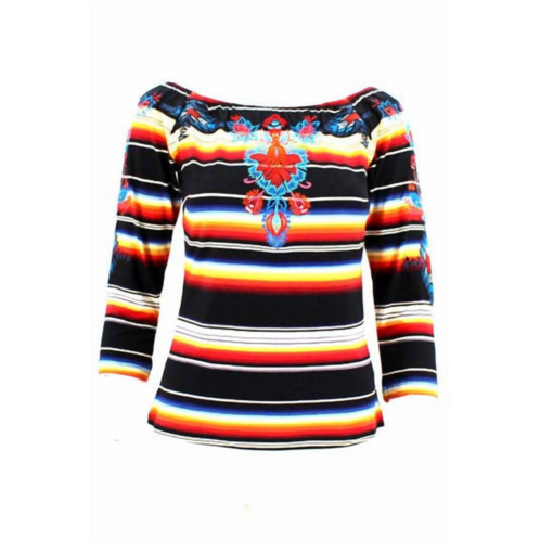 Vintage Collection womens sunrise saltillo knit top in multi