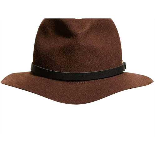Rag & Bone womens floppy fedora packable matter hat in brown melange