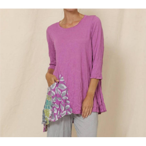 Chalet et ceci greta tunic in lilac with floral pocket