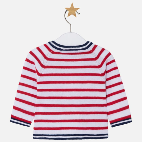 Mayoral red stripe knitting pullover cardigan