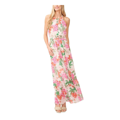 CeCe womens georgette floral print maxi dress