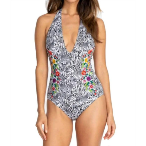 Johnny Was spring halter embroidered one-piece in multi