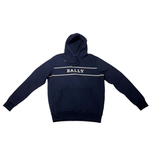 Bally 6234331 unisex navy blue hooded sweatshirt size m