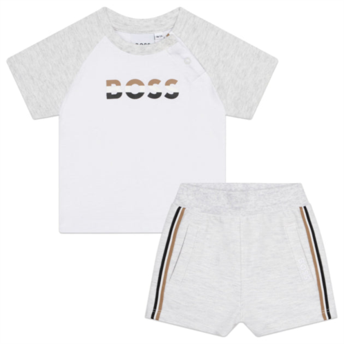BOSS -j98408-a10-nb-light gray china-t-shirt+shorts