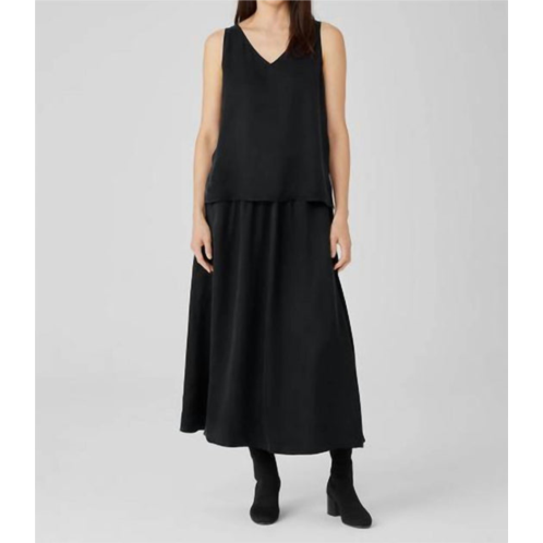 Eileen Fisher gathered skirt in black