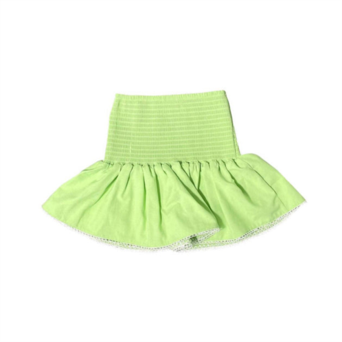Little Olin kids smocked ruffle mini skirt in green