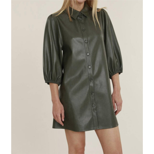 DOLCE CABO vegan leather tunic dress in army