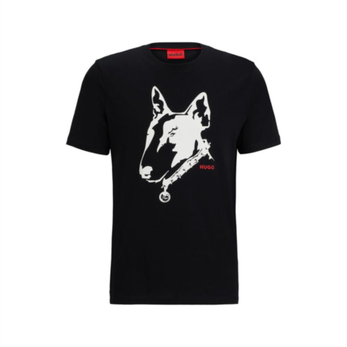 HUGO cotton-jersey t-shirt with dog artwork